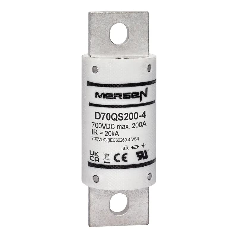 DC Round Body Fuse 700VDC UL 200A Max. Bolted