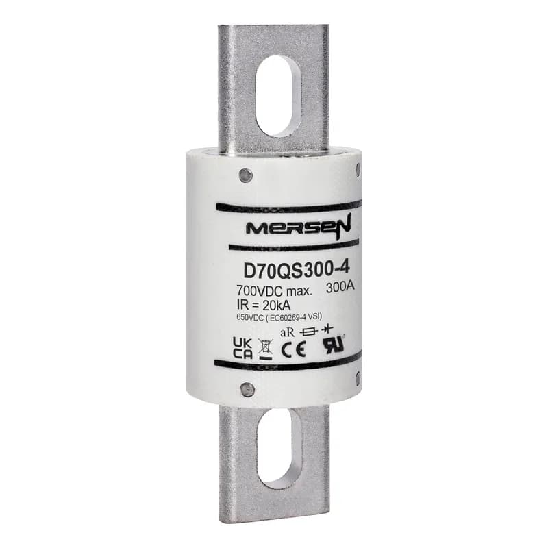 Mersen D70QS300-4 - DC Round Body Fuse 700VDC UL 300A Max.Bolted