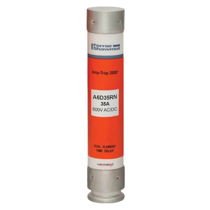 Mersen A6D35RN - Fuse A6D-R - Class RK1 - Time-Delay 600VAC 600VDC 35A Ferrule Amp-Trap 2000®