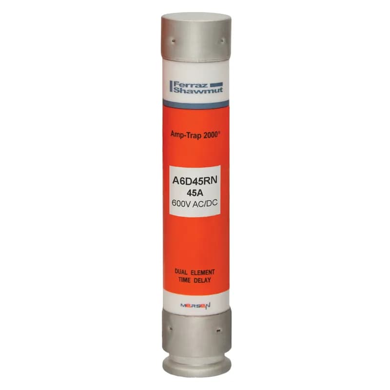 Mersen A6D45RN - Fuse A6D-R - Class RK1 - Time-Delay 600VAC 600VDC 45A Ferrule Amp-Trap 2000®