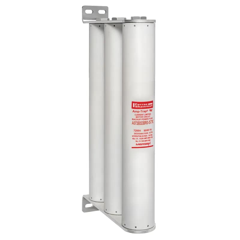 Mersen A072B3DBR0-57X - Back-Up R-Rated Medium Voltage Fuse 7200VAC 57X Mounting: Bolted Style: DBRO Visual Indicator Amp-Trap®