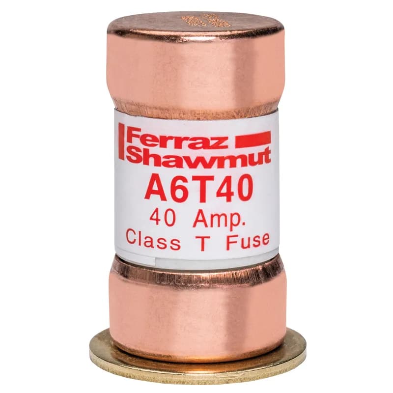 Fuse A6T - Class T - Fast-Acting 600VAC 300VDC 40A Ferrule Amp-Trap® 250 Pack