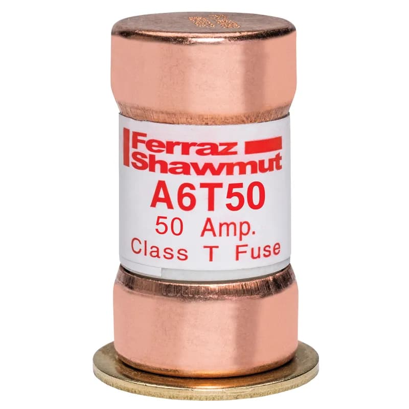 Fuse A6T - Class T - Fast-Acting 600VAC 300VDC 50A Ferrule Amp-Trap® 250 Pack