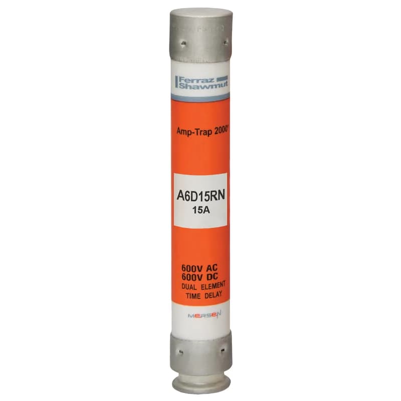Fuse A6D-R - Class RK1 - Time-Delay 600VAC 600VDC 15A Ferrule Amp-Trap 2000®