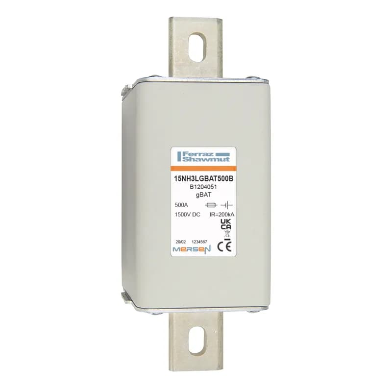 Fuse-link gBAT 1500VDC Size 3L 500A With DIN Type Blades For Direct Mount