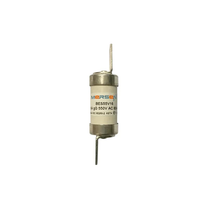 British Standard fuse-link IEC BS88 gG Type F2 550VAC 16A BES Plain Blades