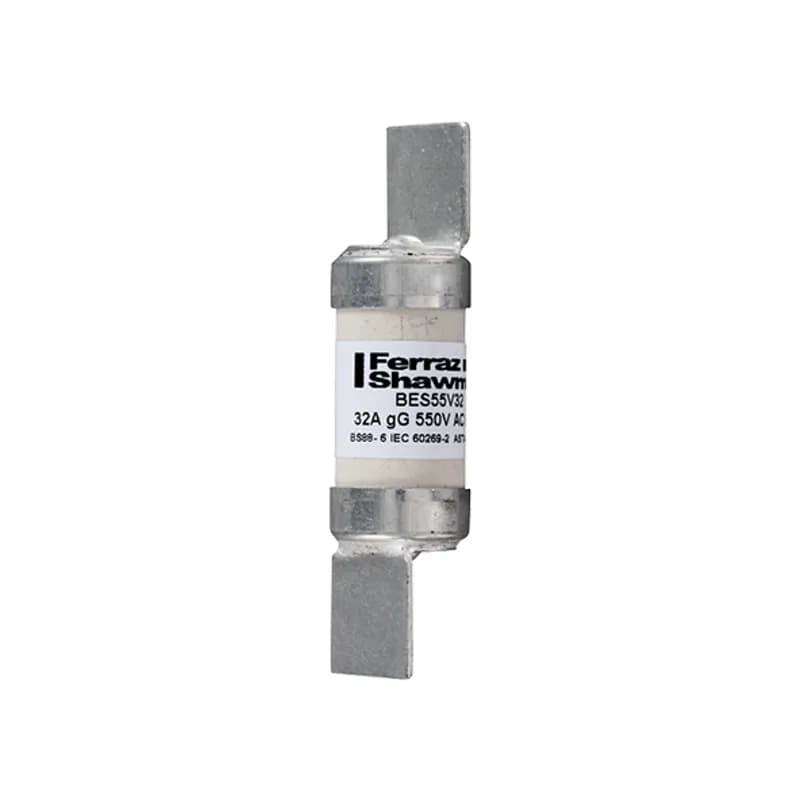 British Standard fuse-link IEC BS88 gG Type F2 550VAC 32A BES Plain Blades