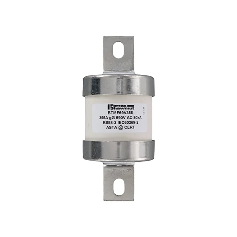 British Standard fuse-link IEC BS88 gG Type B4 690VAC 460VDC 355A BTMF Central Bolted Tag