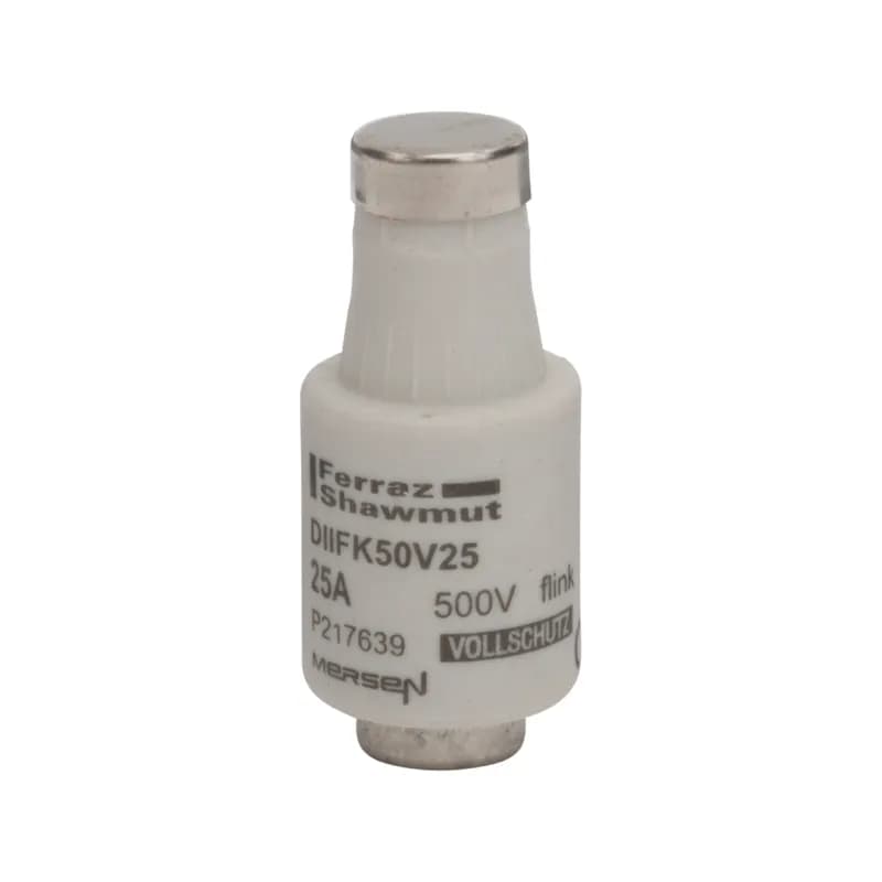 DIN D Fuse-link gG/Flink Size DII 500VAC 500VDC 25A Color code Yellow
