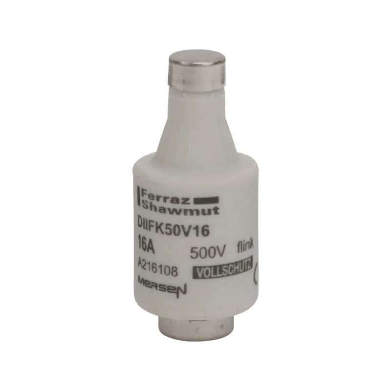 DIN D Fuse-link gG/Flink Size DII 500VAC 500VDC 16A Color code Grey
