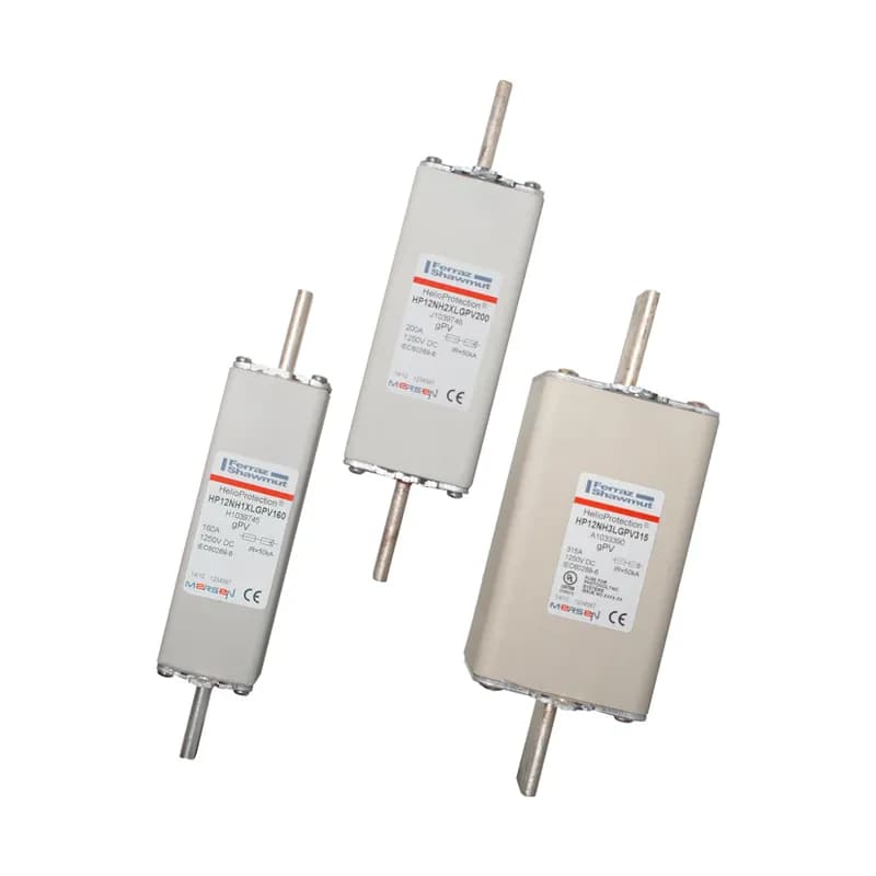 Photovoltaic fuse gPV 1250VDC IEC 1250VDC UL Size 3L 400A With DIN Type Blades For Direct Mount
