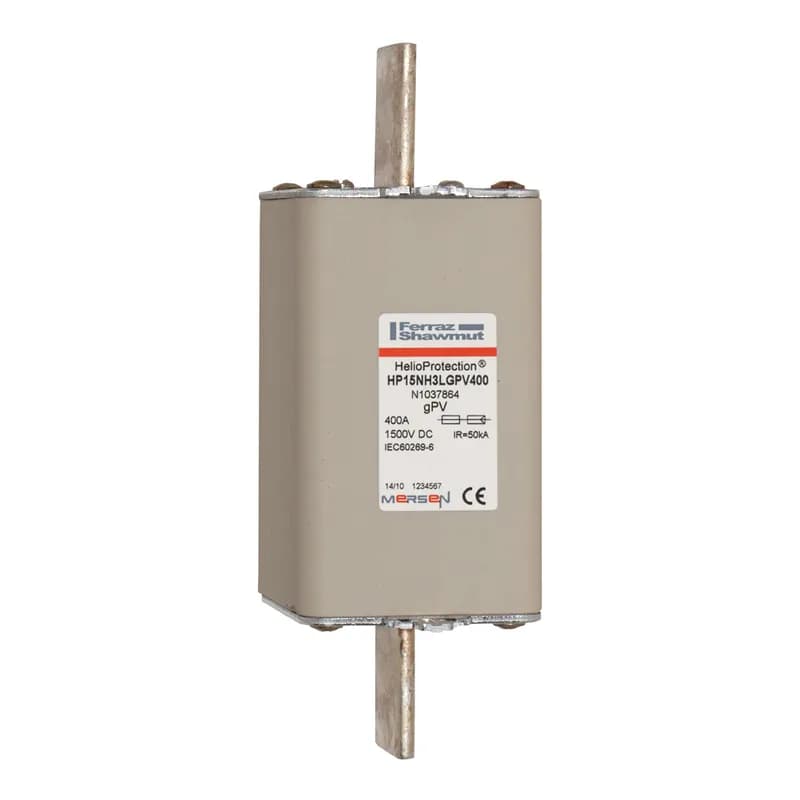 Mersen N1037864 - Photovoltaic fuse gPV 1500VDC IEC 1500VDC UL Size 3L 400A With Plain Blades For Clip