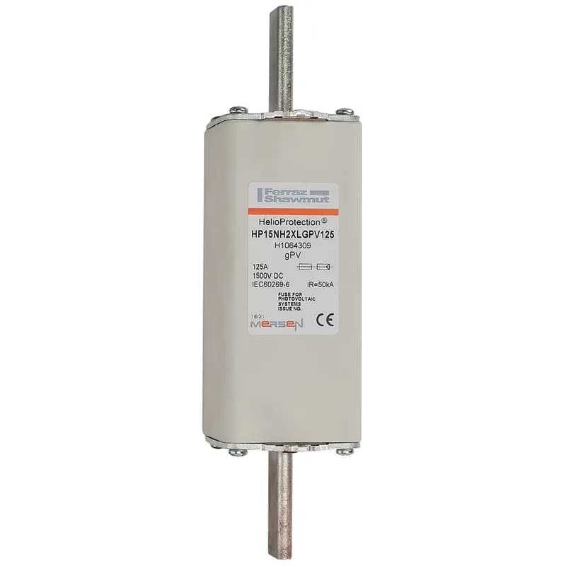 Mersen H1064309 - Photovoltaic fuse gPV 1500VDC IEC 1500VDC UL Size 2XL 125A With Plain Blades For Clip