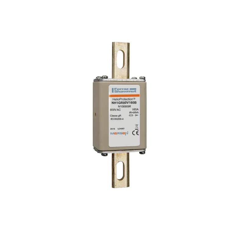 Photovoltaic fuse gR 800VAC IEC Size NH1 160A With DIN Type Blades For Clip
