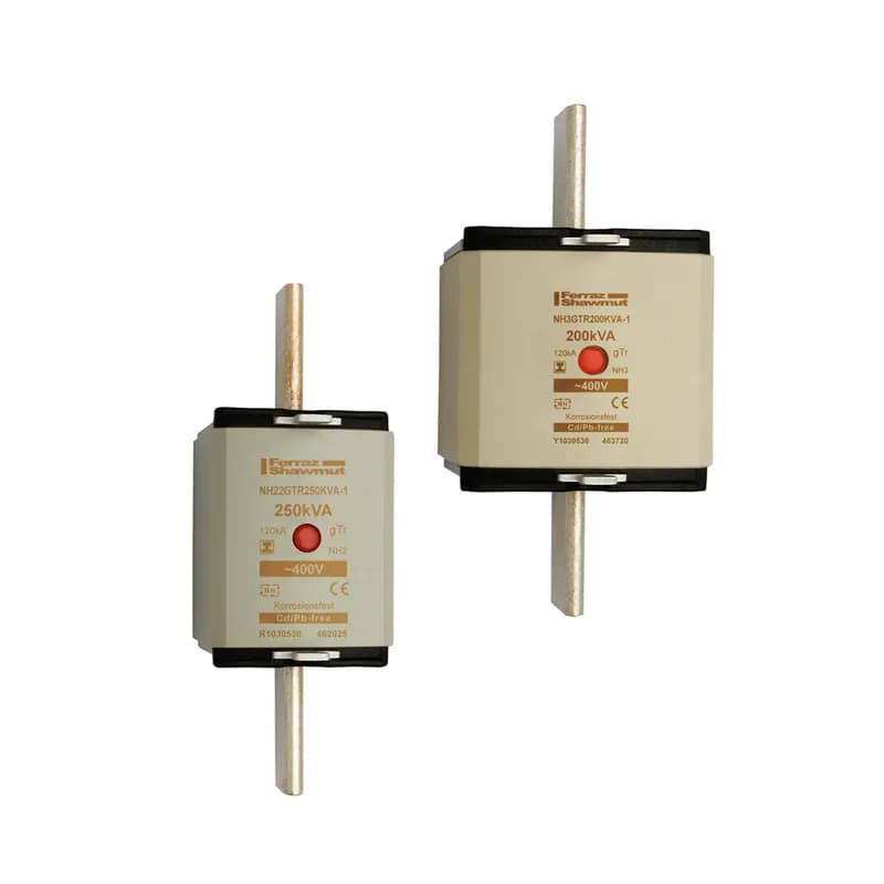 Mersen R1028690 - DIN NH Standard fuse-link gTr Size NH2 400VAC 231A 160KVA isolated tags Center indicator Body width 41.90 mm
