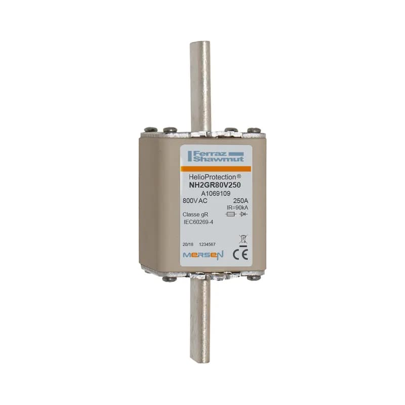 Photovoltaic fuse gR 800VAC IEC Size NH2 250A With Plain Blades For Clip