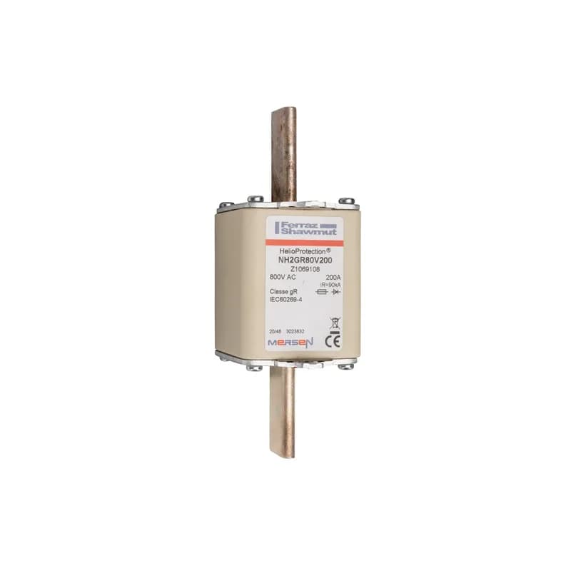 Photovoltaic fuse gR 800VAC IEC Size NH2 200A With Plain Blades For Clip