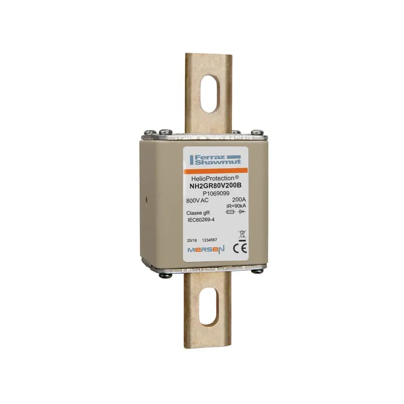 Photovoltaic fuse gR 800VAC IEC Size NH2 200A With DIN Type Blades For Clip