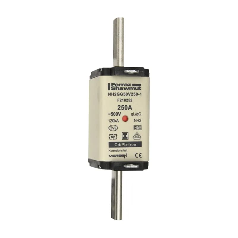 DIN NH Standard fuse-link gG Size NH2 500VAC 250VDC 250A isolated tags Double indicator Body width 40 mm