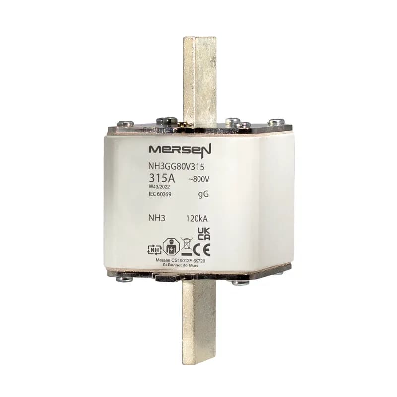 Mersen T1204182 - Photovoltaic fuse gG Size NH3 315A With Top indicator With Plain Blades For Clip