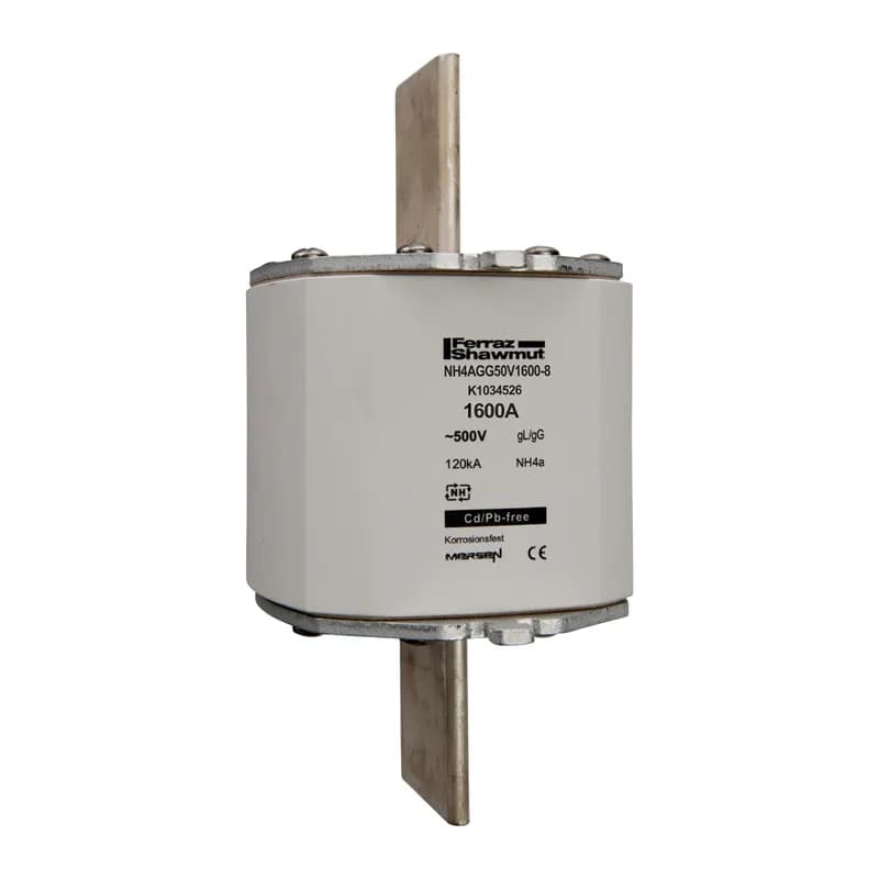 DIN NH Standard fuse-link gG Size NH4a 500VAC 250VDC 1600A live tags Top indicator Body width 100.10 mm