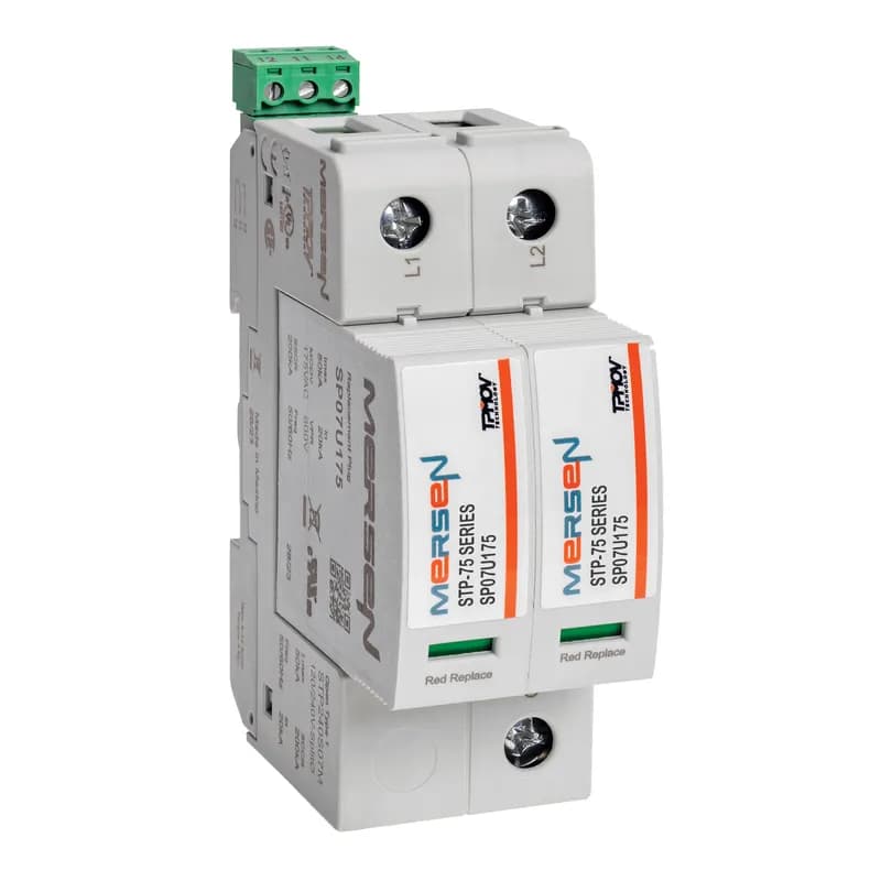 Mersen STP240S07M - SPD - Plugable STP 75 Series 120/240V L-N VPR 600V L-N MCOV 175V 75 kA 2-pole MI