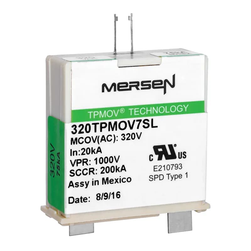 Mersen 320TPMOV7SL - SPD - TPMOV 320V Short Leads Microswitch No Visual Tabs 75 kA 500 pk