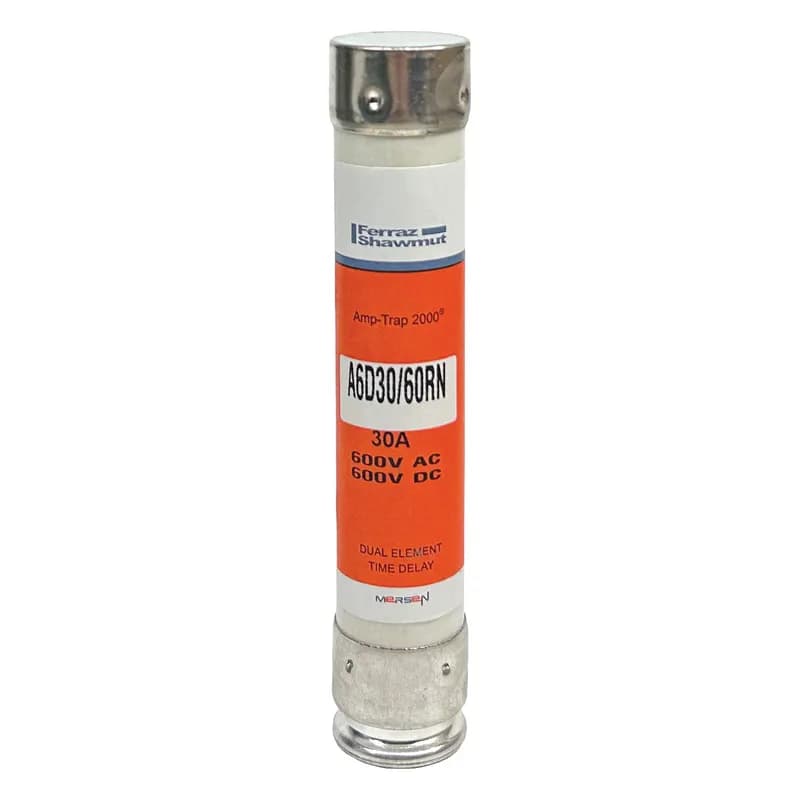 Fuse A6D-R - Class RK1 - Time-Delay 600VAC 600VDC 30A Ferrule Amp-Trap 2000®