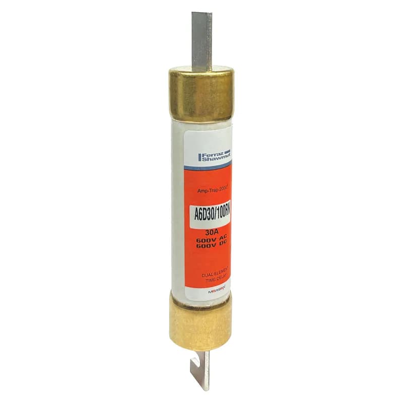 Mersen A6D30/100RN - Fuse A6D-R - Reducer Fuses - Class RK1 - Time-Delay 600VAC 600VDC 30A Blade Amp-Trap 2000®