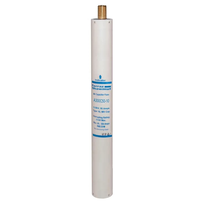 Medium Voltage Capacitor Fuse 3000VAC 50A Male To Female Stud Visual Indicator Amp-Trap®