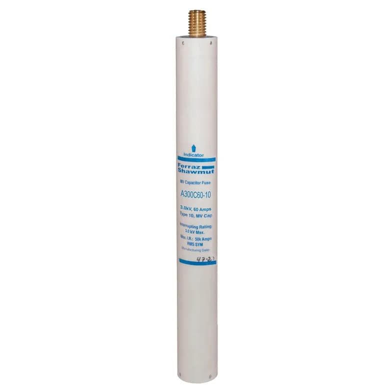 Medium Voltage Capacitor Fuse 3000VAC 60A Male To Female Stud Visual Indicator Amp-Trap®