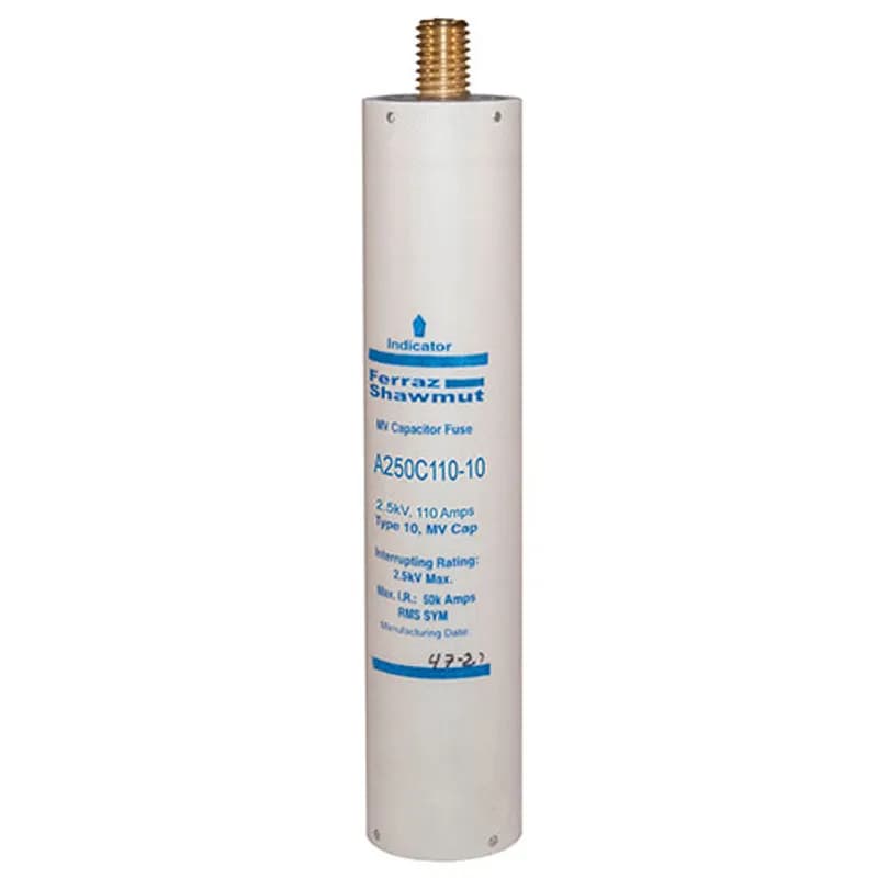 Medium Voltage Capacitor Fuse 2500VAC 110A Male To Female Stud Visual Indicator Amp-Trap®