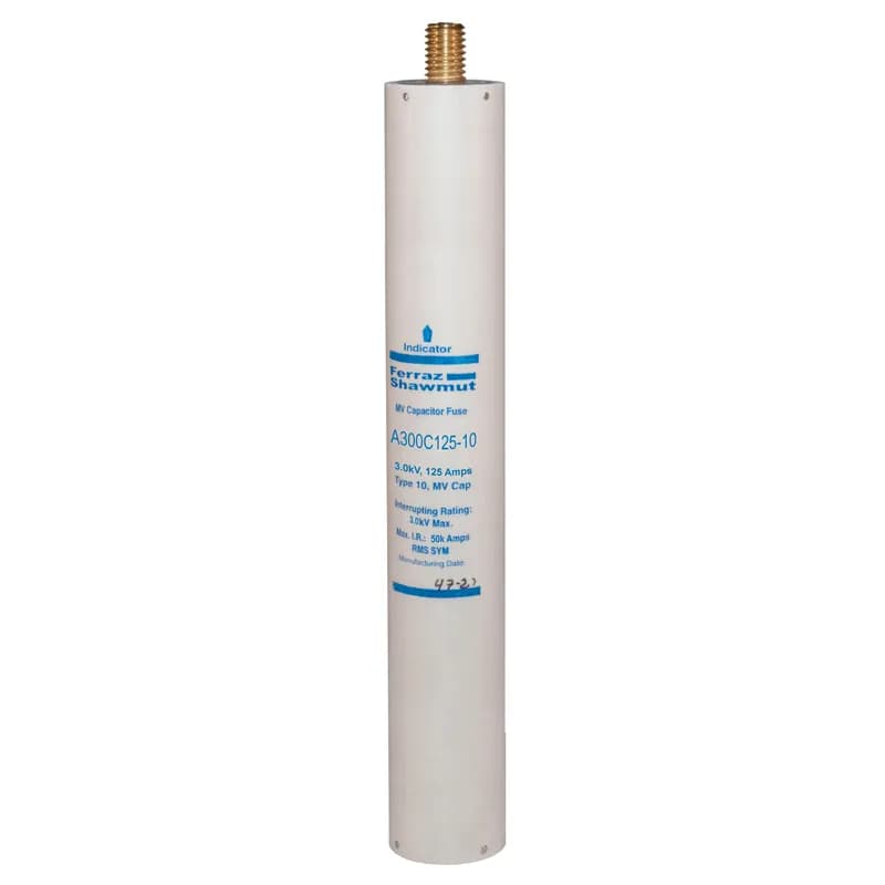 Medium Voltage Capacitor Fuse 3000VAC 125A Male To Female Stud Visual Indicator Amp-Trap®