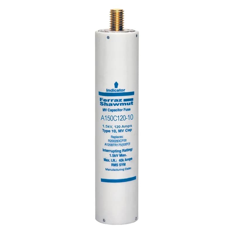 Medium Voltage Capacitor Fuse 1500VAC 120A Male To Female Stud Visual Indicator Amp-Trap®