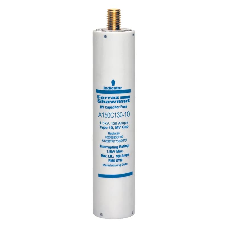 Medium Voltage Capacitor Fuse 1500VAC 130A Male To Female Stud Visual Indicator Amp-Trap®
