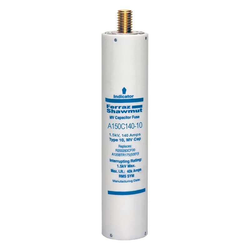 Medium Voltage Capacitor Fuse 1500VAC 140A Male To Female Stud Visual Indicator Amp-Trap®