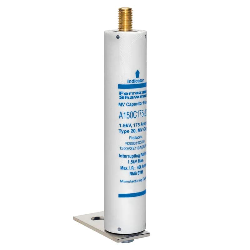 Medium Voltage Capacitor Fuse 1500VAC 175A Male Stud To Bracket Visual Indicator Amp-Trap®