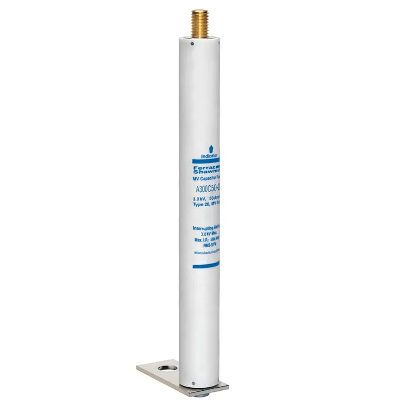 Medium Voltage Capacitor Fuse 3000VAC 50A Male Stud To Bracket Visual Indicator Amp-Trap®