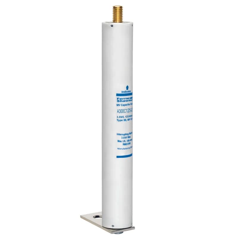 Medium Voltage Capacitor Fuse 3000VAC 125A Male Stud To Bracket Visual Indicator Amp-Trap®