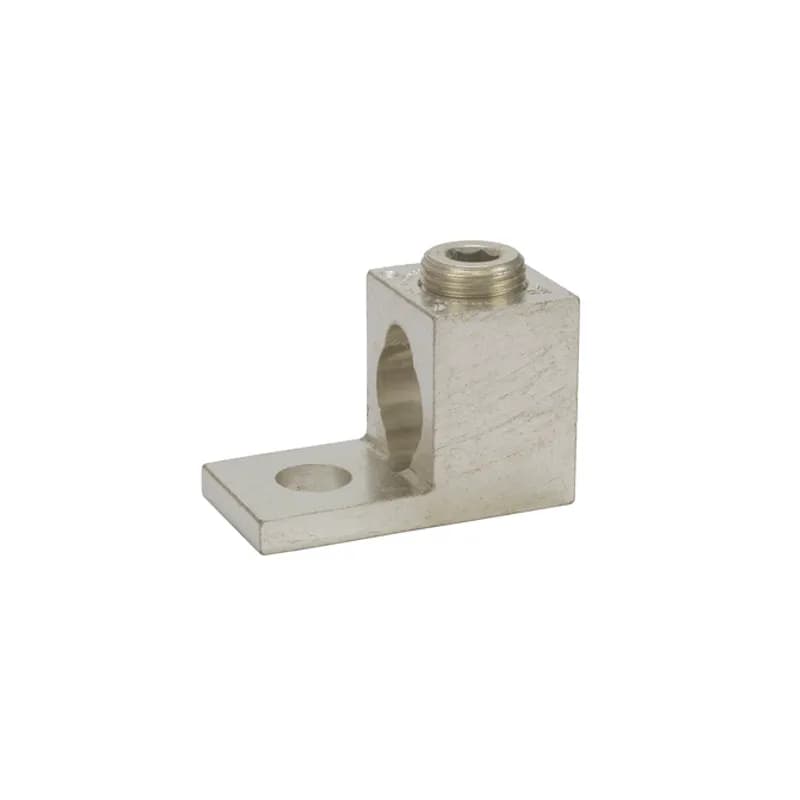 Dual Range Lug One 600 MCM - 4 AWG, Two 250 MCM - 1/0 AWG - 1 Count Dual Range Lugs are set screw connectors that will accept either one or two wires. Made of 6061T-6 aluminum alloy. Electro-pin plated for low contact resistance. For use with copper or aluminum conductors. Rated 600 Volts (2000V max. per UL486B). UL 486A/B Listed. Temperature rating 90 degrees C.