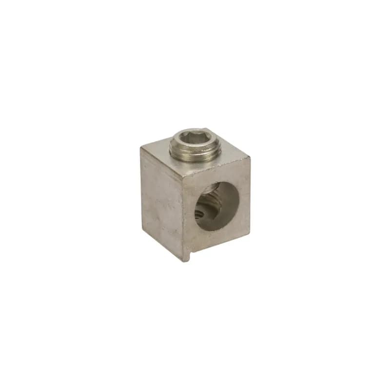 NSI Industries BTP300 - Aluminum Dual Rated Box Lugs with Turn Prevent 300 MCM-6 AWG Turn Prevent Lugs are made of 6061T-6 aluminum alloy. Electro-tin plated for low contact resistance. For use with copper or aluminum conductors. Design includes threaded mounting hole. Rated 600V (2000V max. per UL486B). UL 486A/B Listed. Temperature rating 90 degrees C.