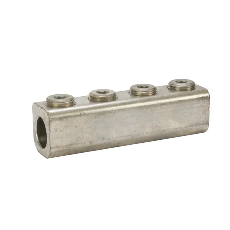 NSI Industries 750SR - Aluminum Splicer Reducer 750 - 250 MCM Aluminum Splicer Reducers are used for splicing two copper or aluminum wires of equal or different sizes. Made of 6061T-6 aluminum alloy. Tin plated for low contact resistance. Suitable for use with both copper and aluminum conductors. Rated 600 volts.