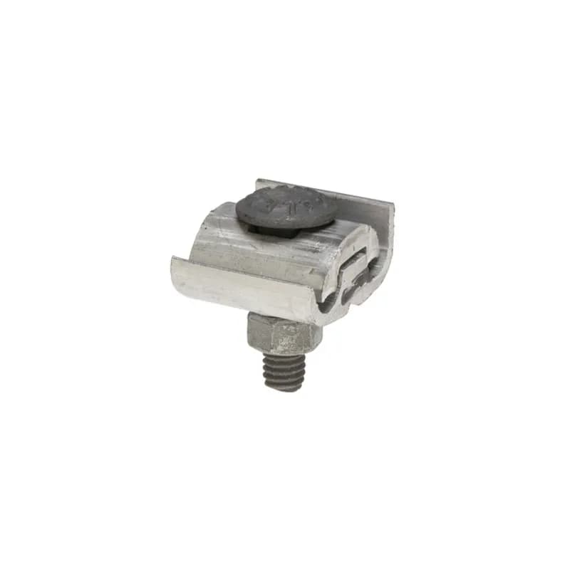 Aluminum Dual Rated Parallel Groove Clamp for 2/0 - 8 SOL Aluminum Dual Rated Parallel Groove Clamps are high strength aluminum extruded alloy fittings assembled with steel or anodized high strength aluminum flat washers for heavy duty service entrance or for use as a heavy duty distribution armor rod clamps. The serrated grooves provide increased contact. Supplied pre-filled with oxide inhibitor. Rated 600V. Temperature rating 90 degrees C.,