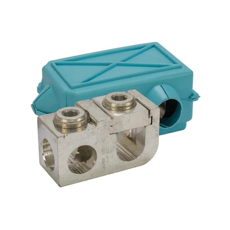 500 MCM Parallel "T" Tap Connector With Cover Excellent for tapping off main conductor without cutting due to lay-in feature. Perpendicular tap allows for parallel or "T" tap configuration. Flexible cover allows for either parallel or "T" tap wire entry. Secure snap cover eliminates need for taping. Electro-tin plated for low contact resistance. Rated 600V. Temperature rating 90 degrees C.
