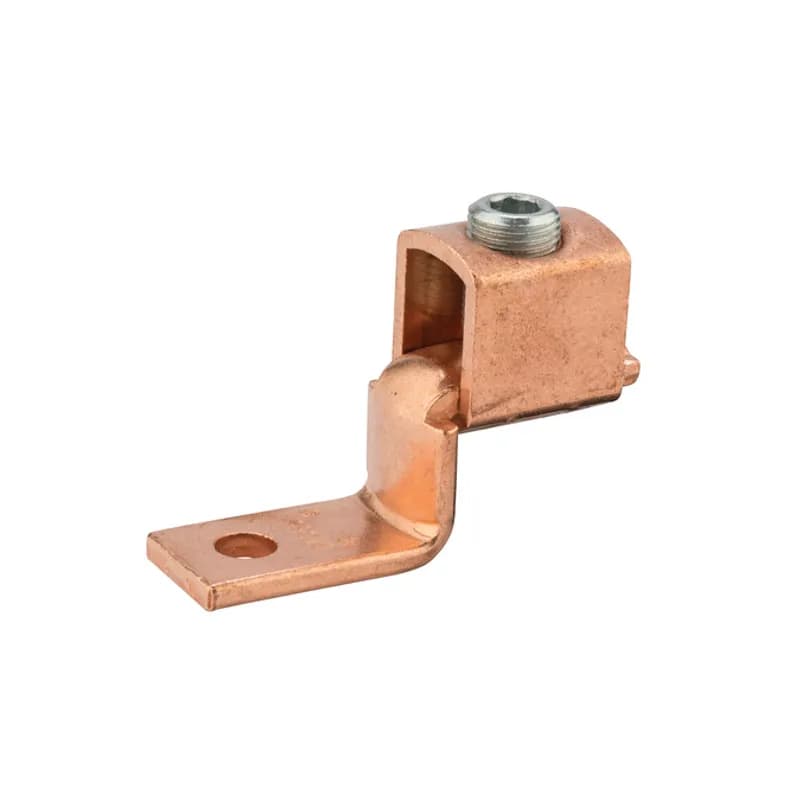 Copper Solderless Lug 350 MCM - 1/0 AWG Made of 99.98 pure electrolytic copper. Steel-plated screws to prevent rusting. 25 to 70 ampere size have slotted head screws. Larger sizes have hex head screws. Rated 600 volts max. UL 486 Listed. Temperature rating 90 degrees C.