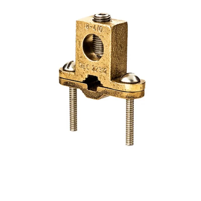 NSI Industries G-140DB - The NSI G-140DB Extra Heavy Duty Direct Burial Ground Clamp grips on 1/2" to 1"pipes and 3/8" to 1" rebar for reliable grounding in direct burial applications. 304 stainless steel screws and a silicon bronze body are made from tough, high-quality metals that provide durable performance in a range of applications. Use this clamp to quickly and easily ground wires to copper water pipes, copper tubing, rebar and ground rods up to 1" in diameter. Clamp accommodates ground wires from 8 AWG to 4/0 AWG. Listed for direct burial in both earth and concrete. cULus Listed 467 for Grounding and Bonding. Stock products you can rely onâ€”stock NSI.