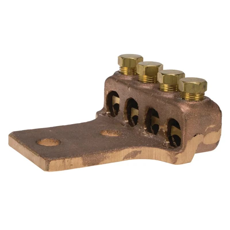 Cast Bronze Terminal Lug 300 MCM - 4/0 AWG 4 Port Copper Terminal Lugs are made of high copper alloy. They are used for joining a wide range of cables or terminal blocks.