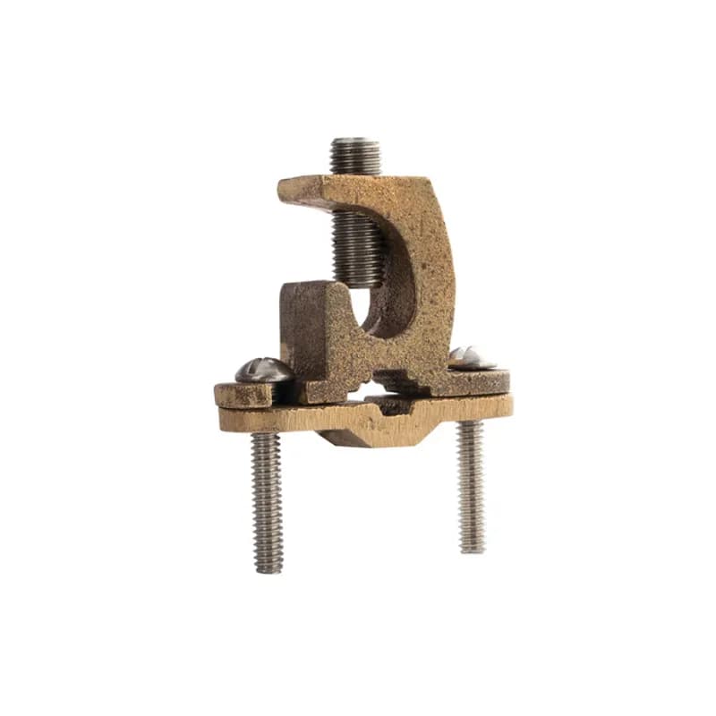 NSI Industries GLC-140DB - NSI GLC-140DB Heavy Duty Direct Burial Ground Clamps grip on pipes between 1/2" to 1" in diameter and are the ultimate ground clamps for securing just about any size ground wire in just about any application. The bronze body and pre-assembled 304 stainless steel screws are made of economical, high-quality metals that provide durable performance in a range of applications. The lay-in lug design of these clamps provides ultimate flexibility when securing large conductors and can accommodate wires in the range of 8 to 4/0 STR. Use this heavy-duty ground clamp to secure ground wire to copper water pipes, tubing, rebar and ground rods up to 1" in diameter. UL Listed for direct burial in both earth and concrete. cULus Listed 467 for grounding and bonding. Stock products you can rely on—stock NSI.