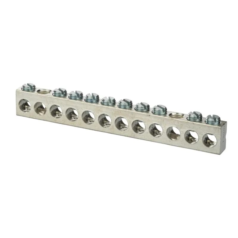 Aluminum Multiple Connector 2-14 AWG Multiple connectors are made from eithercopper or aluminum bar and can be used ina variety of neutral and grounding applications.Tin plated forlow contact resistance and are suitable foruse with copper or aluminum conductors.