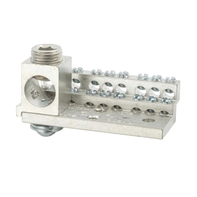 NSI Industries 1018M - 225A Stacked Neutral Bar, 4-14 AWG 18 Circuits & 350 MCM - 6 AWG Main Lug